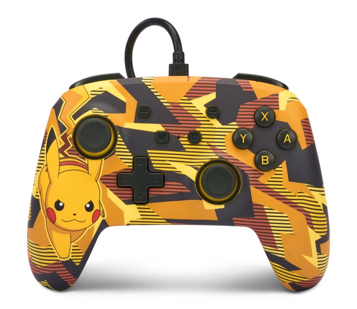 PowerA Förbättrad trådbunden handkontroll - Nintendo Switch - Camo Storm Pikachu i gruppen HEMELEKTRONIK / Spelkonsoler & Tillbehör / Nintendo Switch / Tillbehör hos TP E-commerce Nordic AB (C86204)