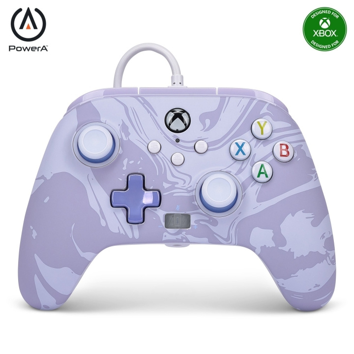 PowerA Förbättrad trådbunden handkontroll - Xbox Series X/S - Lavendelvirvel i gruppen HEMELEKTRONIK / Spelkonsoler & Tillbehör / Xbox Series X/S / Tillbehör hos TP E-commerce Nordic AB (C86206)