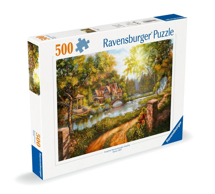 Ravensburger Pussel Stuga vid floden 500p (12000218) i gruppen SPORT, FRITID & HOBBY / Hobby / Pussel hos TP E-commerce Nordic AB (C86416)