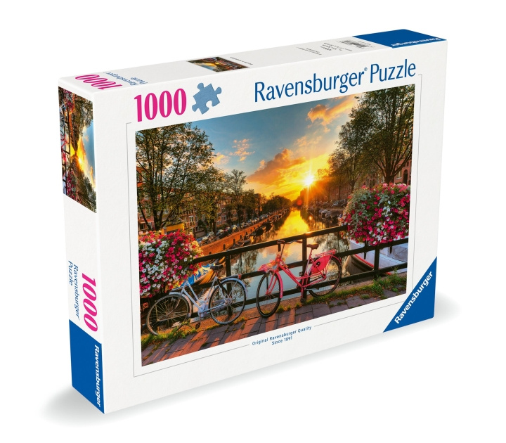 Ravensburger Pussel Cyklar i Amsterdam 1000p (12000662) i gruppen SPORT, FRITID & HOBBY / Hobby / Pussel hos TP E-commerce Nordic AB (C86466)