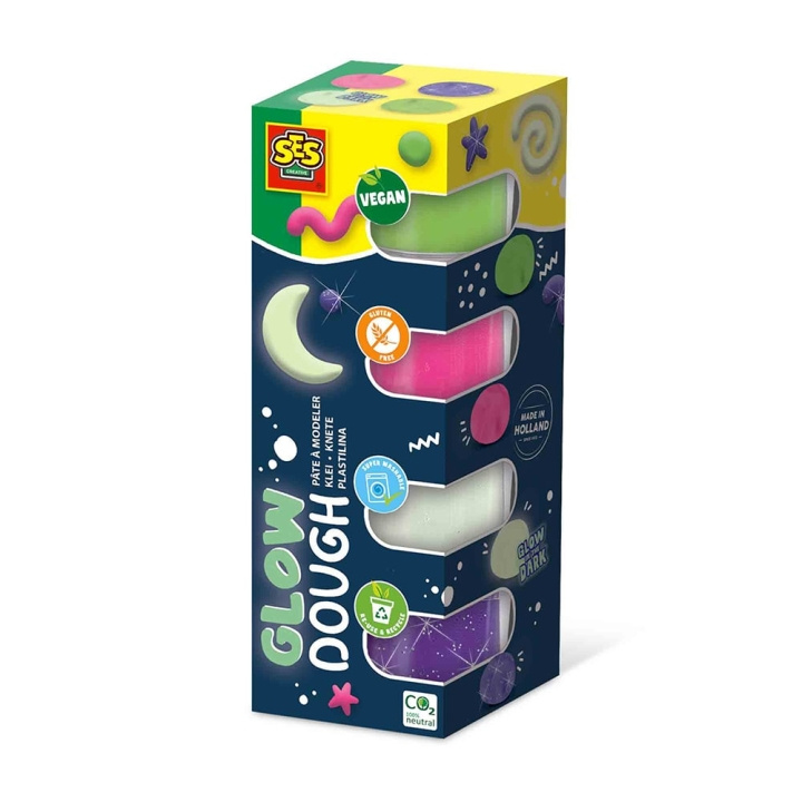 SES Creative Dough - Feel Good Glow 4x90gr - (S00516) i gruppen LEKSAKER, BARN- & BABYPRODUKTER / Leksaker / Leklera, leksand och tillbehör hos TP E-commerce Nordic AB (C88052)