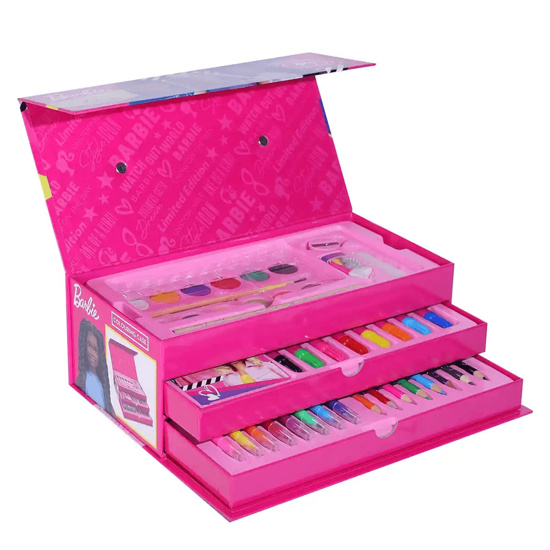 Målarbok - BARBIE - set 52st i pappersverktygslåda med handtag i gruppen LEKSAKER, BARN- & BABYPRODUKTER / Leksaker / Rita & Räkna hos TP E-commerce Nordic AB (C88792)