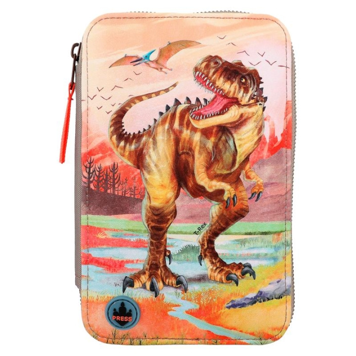 Dino World Trippel pennfodral LED Khaki Brown (412381) i gruppen LEKSAKER, BARN- & BABYPRODUKTER / Leksaker / Pennfodral hos TP E-commerce Nordic AB (C90209)