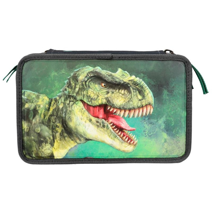 Dino World Trippel pennfodral - Grönt med 3D-effekt - ( 0412475 ) i gruppen LEKSAKER, BARN- & BABYPRODUKTER / Leksaker / Pennfodral hos TP E-commerce Nordic AB (C90269)