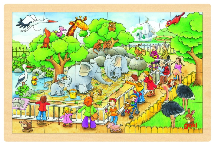 Goki Pussel, besök på djurparken - (57808) i gruppen LEKSAKER, BARN- & BABYPRODUKTER / Leksaker / Barnpussel hos TP E-commerce Nordic AB (C90327)