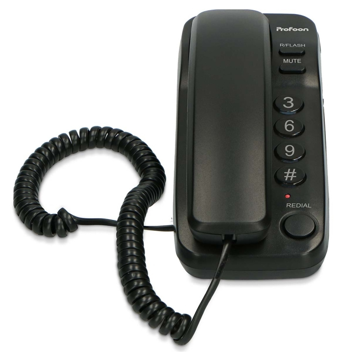 Profoon Kompakt sladdansluten telefon Svart i gruppen HEMELEKTRONIK / Ljud & Bild / Fast telefoni / Bordstelefoner hos TP E-commerce Nordic AB (C90760)