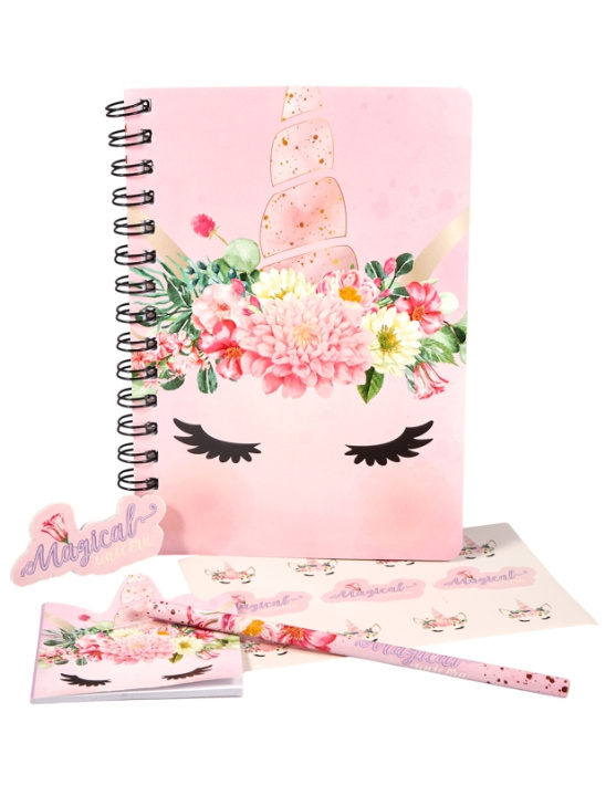 Unicorn Kids Licensing - Skrivset - Unicorn Blommor (090206129) i gruppen LEKSAKER, BARN- & BABYPRODUKTER / Leksaker / Rita & Räkna hos TP E-commerce Nordic AB (C91191)