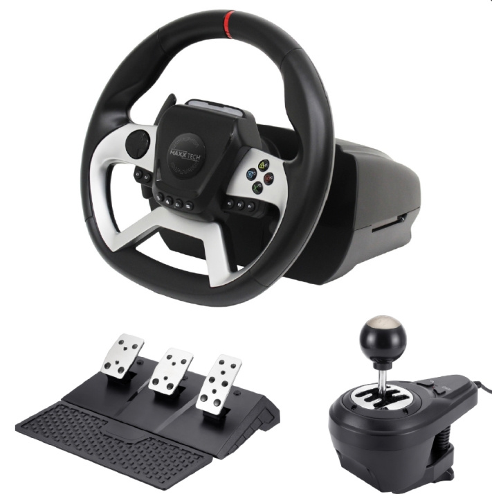 Maxx Tech Pro FF Racing Wheel Kit (ratt, 3-pedalssats och växelspak) - PS4/PC/ XBOX i gruppen DATORER & KRINGUTRUSTNING / Gaming / Gaming-rattar & Joysticks hos TP E-commerce Nordic AB (C93140)