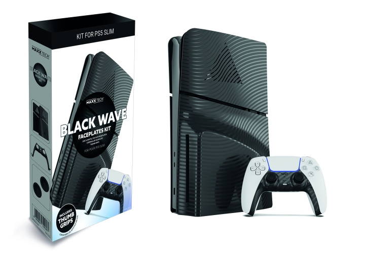 Maxx Tech PS5 Slim Faceplates + Controller Faceplates - Black Wave i gruppen HEMELEKTRONIK / Spelkonsoler & Tillbehör / Sony PlayStation 5 / Tillbehör hos TP E-commerce Nordic AB (C93178)