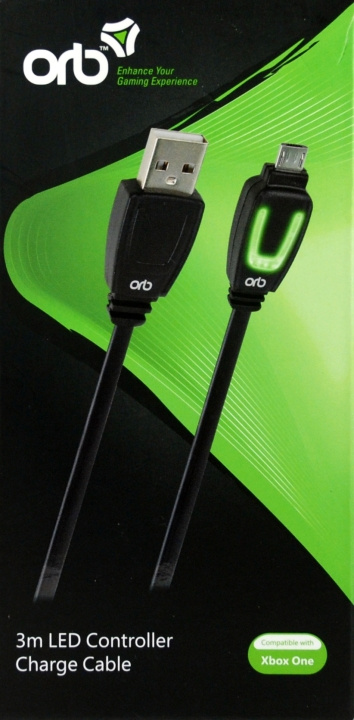 ORB Xbox One - LED-kabel för laddning av styrenhet 3m (ORB) i gruppen HEMELEKTRONIK / Spelkonsoler & Tillbehör / Xbox One / Tillbehör hos TP E-commerce Nordic AB (C93284)