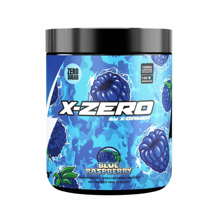 X-GAMER Energidryckspulver X-Zero 160 gram Blue Raspberry i gruppen DATORER & KRINGUTRUSTNING / Gaming / Energidryck för Gamers hos TP E-commerce Nordic AB (C94721)