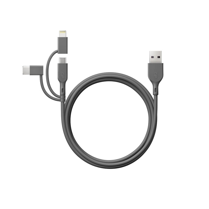 GP Cable USB-A to USB-C 3-in-1 Micro-USB + Lightning CY1N 1m i gruppen DATORER & KRINGUTRUSTNING / Datorkablar / USB-kablar / USB-C hos TP E-commerce Nordic AB (C94733)