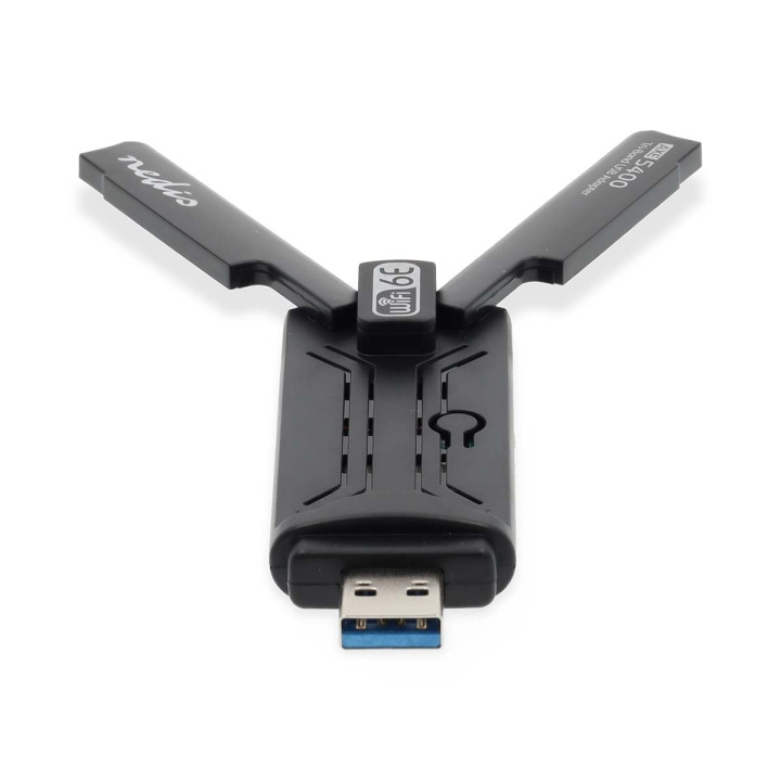 Nedis Nätverks dongle | Wi-Fi | AX5400 | 2.4/5/6 GHz (Triple Band) | USB3.0 | Wi-Fi hastighet total: 5400 Mbps | Windows 10 / Windows 11 i gruppen DATORER & KRINGUTRUSTNING / Nätverk / Nätverkskort / USB Trådlösa hos TP E-commerce Nordic AB (C94862)