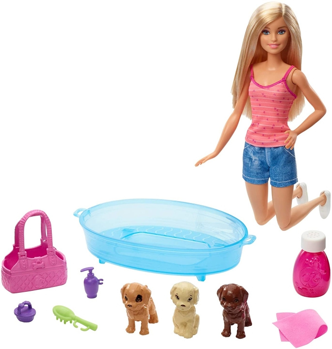 Barbie Valpens badtid (GDJ37) i gruppen LEKSAKER, BARN- & BABYPRODUKTER / Leksaker / Dockor & Tillbehör hos TP E-commerce Nordic AB (C98080)