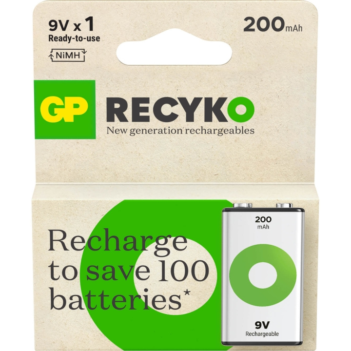GP Batteri Recyko NiMH 9V 200mAh 1-Pack i gruppen HEMELEKTRONIK / Batterier & Laddare / Batterier / 9V hos TP E-commerce Nordic AB (C99554)