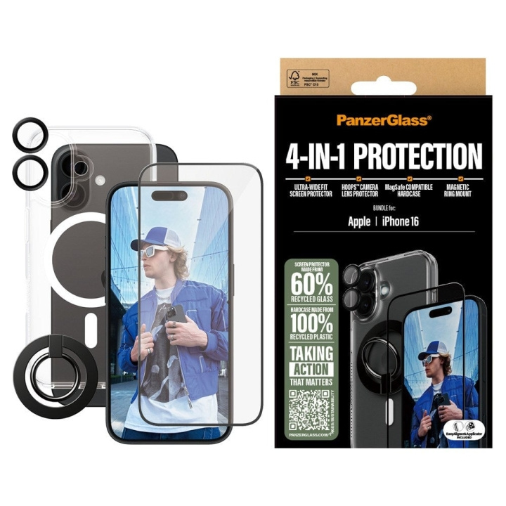 PanzerGlass iPhone 16 6.1\'\' 4-in-1 Protection Bundle i gruppen SMARTPHONE & SURFPLATTOR / Mobilskydd / Apple / iPhone 16 hos TP E-commerce Nordic AB (D00919)