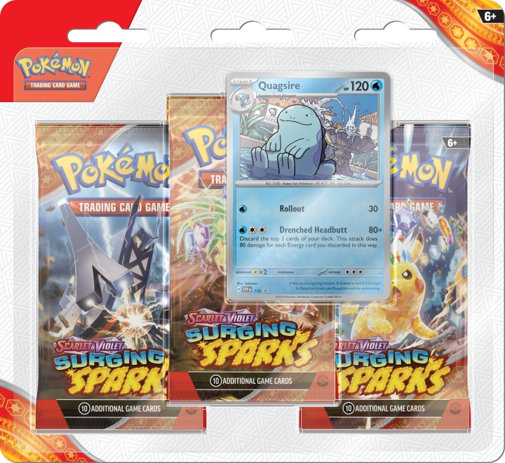 Pokémon SV8 Surging Sparks Blister 3P (POK85938) i gruppen LEKSAKER, BARN- & BABYPRODUKTER / Spel / Kortspel hos TP E-commerce Nordic AB (D00960)