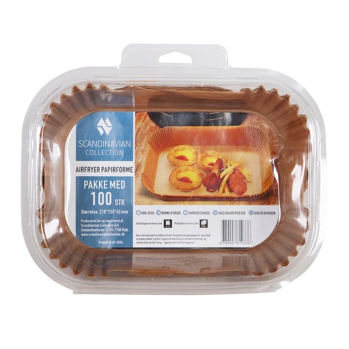 Scandinavian Collection Airfryer pappersformar, rektangulära - 100 st i gruppen HEM, HUSHÅLL & TRÄDGÅRD / Hushållsmaskiner / Airfryers & fritöser hos TP E-commerce Nordic AB (D02074)