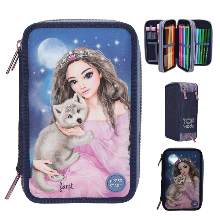 TOPModel Triple Pencil Case LED WOLF ( 0413150 ) i gruppen LEKSAKER, BARN- & BABYPRODUKTER / Leksaker / Pennfodral hos TP E-commerce Nordic AB (D02536)