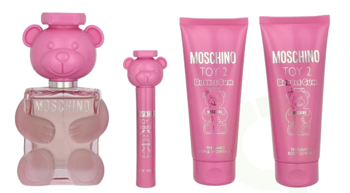 Moschino Toy 2 Bubble Gum Set 310 ml Edt Spray 100ml/Shower Gel 100ml/Body Lotion 100ml/Edt Spray 10ml i gruppen SKÖNHET & HÄLSA / Presentkit / Presentkit För Henne hos TP E-commerce Nordic AB (D03138)
