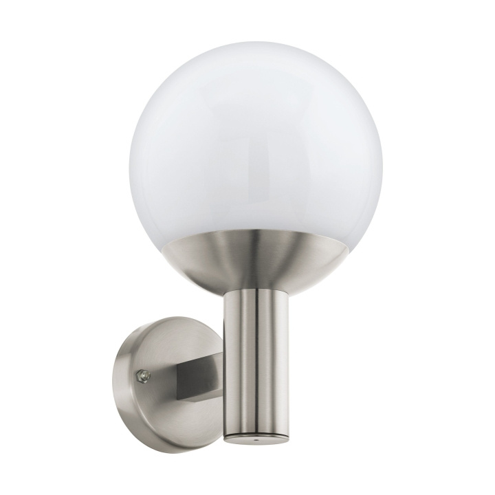 Eglo Nisia-Z utomhusvägglampa i rostfritt stål och vitt - RGB + TW - Zigbee, Bluetooth i gruppen HEM, HUSHÅLL & TRÄDGÅRD / El & Belysning / Utomhusbelysning / Fasadbelysning / Fasadbelysning utan sensor hos TP E-commerce Nordic AB (D04035)