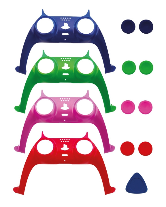 Stylingkit för kontroller - Frontplatta och tumgrepp x 4 (vit låda) i gruppen HEMELEKTRONIK / Spelkonsoler & Tillbehör / Sony PlayStation 5 / Tillbehör hos TP E-commerce Nordic AB (D04477)