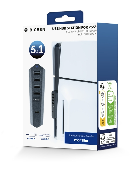 NACON USB-hubb svart PS5 Slim i gruppen HEMELEKTRONIK / Spelkonsoler & Tillbehör / Sony PlayStation 5 / Tillbehör hos TP E-commerce Nordic AB (D04886)