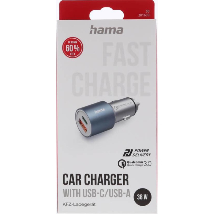 Hama Car Charger USB-C USB-A PD 38W Metal i gruppen SMARTPHONE & SURFPLATTOR / Laddare & Kablar / Billaddare / Billaddare USB hos TP E-commerce Nordic AB (D05319)