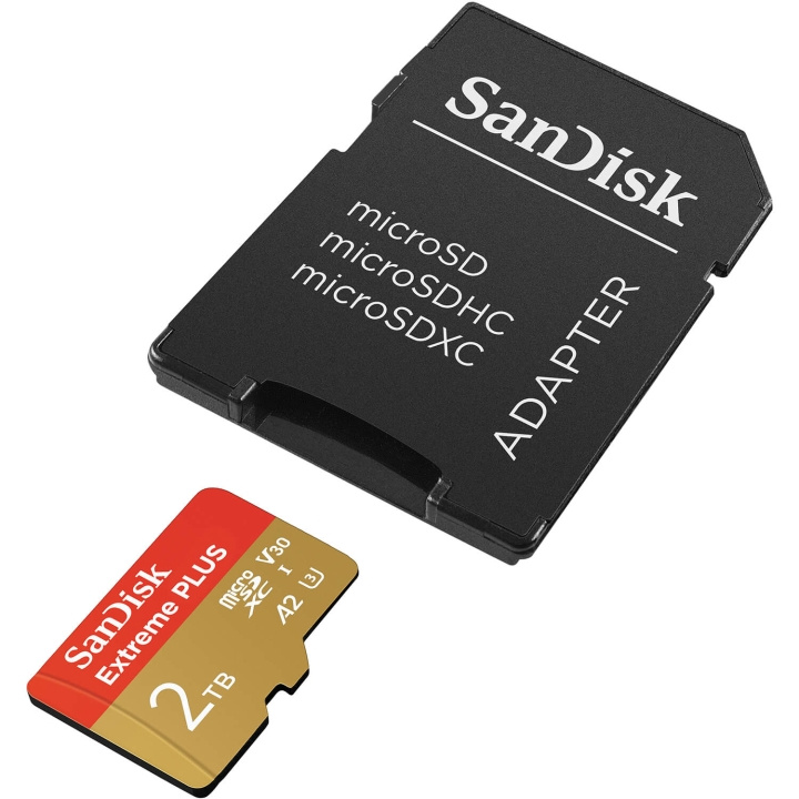 SanDisk MicroSDXC Extreme Plus 2TB UHS-I Med Adapter i gruppen HEMELEKTRONIK / Lagringsmedia / Minneskort / Micro SD/HC/XC hos TP E-commerce Nordic AB (D05361)