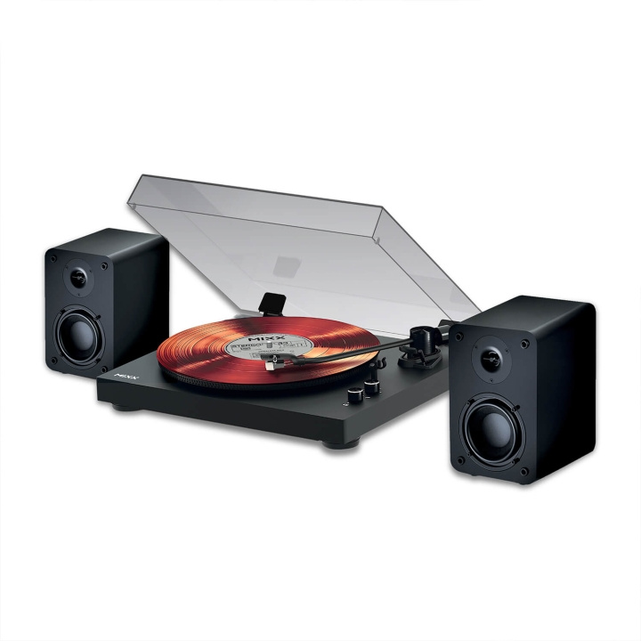 MIXX Vinylskivspelare System 5 Stereo Inkl Högtalare Svart i gruppen HEMELEKTRONIK / Ljud & Bild / Hemmabio, HiFi & Bärbart / Kompaktstereo & Skivspelare hos TP E-commerce Nordic AB (D05367)