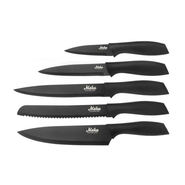 Maku Knivset 5 st Svart i gruppen HEM, HUSHÅLL & TRÄDGÅRD / Köksredskap / Köksknivar & Knivslipar hos TP E-commerce Nordic AB (D05391)