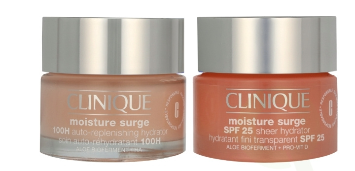 Clinique Moisture Surge Facial Care Set 100 ml Moisture Surge SPF25 Sheer Hydrator 50ml/Moisture Surge 100H Auto-replenishing Hydrator 50ml i gruppen SKÖNHET & HÄLSA / Hudvård / Ansiktsvård / Dagkräm hos TP E-commerce Nordic AB (D06002)