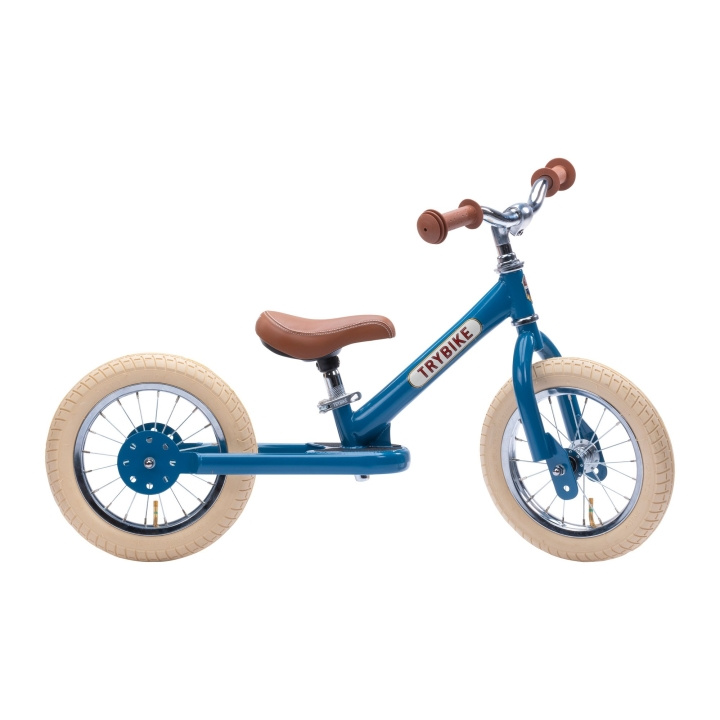 Trybike 2 hjul Stål - Vintage blå (30TBS-2-BLU-VIN) i gruppen LEKSAKER, BARN- & BABYPRODUKTER / Uteleksaker / Cyklar & Sparkcyklar hos TP E-commerce Nordic AB (D06669)