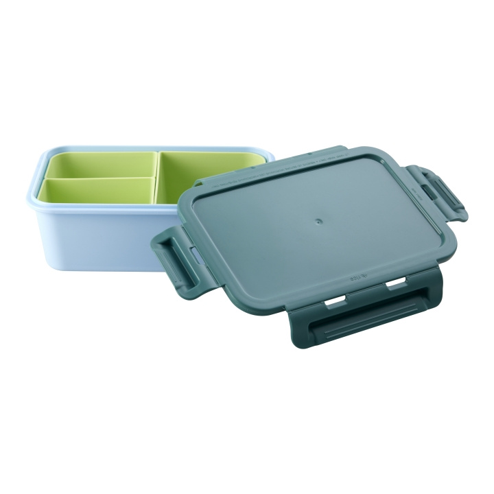 RICE Lunchlåda med 3 insatser - Grön och mjukblå i gruppen LEKSAKER, BARN- & BABYPRODUKTER / Äta & Dricka / Barnserviser hos TP E-commerce Nordic AB (D06727)