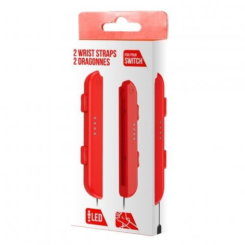 Trade Invaders Par Joy-Con handledsremmar röda i gruppen HEMELEKTRONIK / Spelkonsoler & Tillbehör / Nintendo Switch / Tillbehör hos TP E-commerce Nordic AB (D07498)