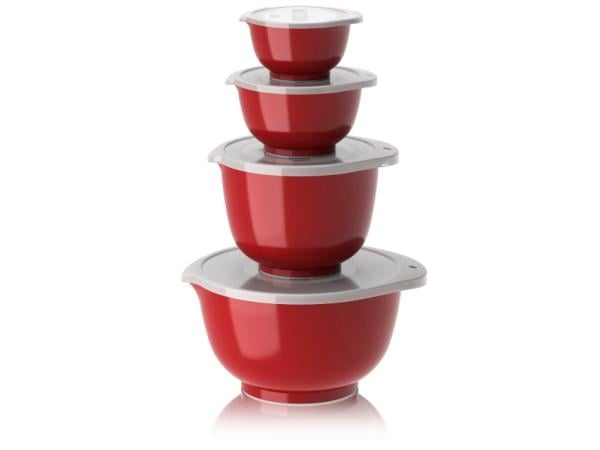 Rosti NYA Margrethe-skålar, Set om 4 + lock - Röd i gruppen HEM, HUSHÅLL & TRÄDGÅRD / Köksredskap / Övriga köksredskap hos TP E-commerce Nordic AB (D07655)