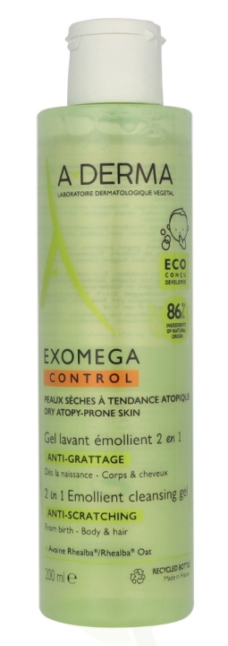 A-Derma Exomega Control Emollient Cleansing Gel 2 in 1 200 ml i gruppen SKÖNHET & HÄLSA / Hudvård / Ansiktsvård / Dagkräm hos TP E-commerce Nordic AB (D07966)