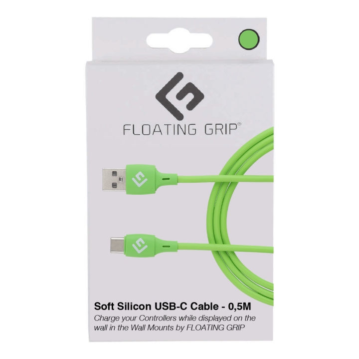 FLOATING GRIP 0,5M USB-C-kabel i silikon (grön) i gruppen DATORER & KRINGUTRUSTNING / Datorkablar / USB-kablar / USB-C hos TP E-commerce Nordic AB (D08483)