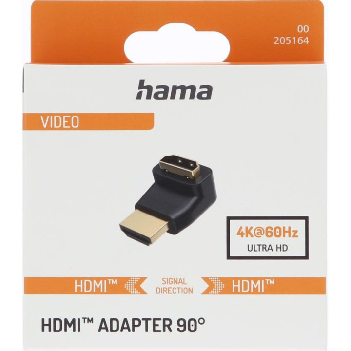 Hama Adapter HDMI 90 Degree Gold Black i gruppen HEMELEKTRONIK / Kablar & Adaptrar / HDMI hos TP E-commerce Nordic AB (D09189)