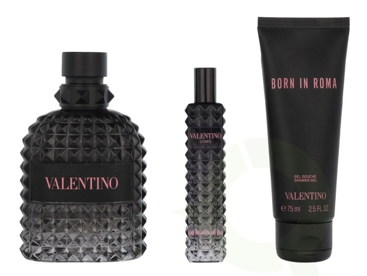Valentino Uomo Born In Roma Giftset 190 ml Edt Spray 100ml/Shower Gel 75ml/Edt Spray 15ml i gruppen SKÖNHET & HÄLSA / Presentkit / Presentkit För Henne hos TP E-commerce Nordic AB (D09436)
