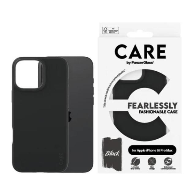 PanzerGlass CARE Fashionable Case for iPhone 16 Pro Max Black i gruppen SMARTPHONE & SURFPLATTOR / Mobilskydd / Apple / iPhone 16 hos TP E-commerce Nordic AB (D10253)