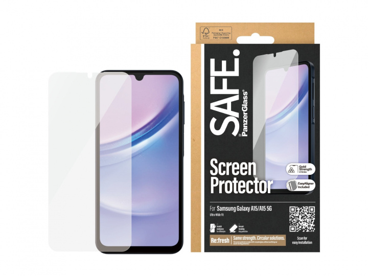 PanzerGlass SAFE. by PanzerGlass Skärmskydd till Samsung Galaxy A15, Transparent i gruppen SMARTPHONE & SURFPLATTOR / Mobilskydd / Samsung hos TP E-commerce Nordic AB (D10403)