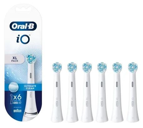Oral B iO Ultimate Clean Borsthuvuden, Vit 6-pack i gruppen SKÖNHET & HÄLSA / Munvård / Borsthuvuden & Tillbehör hos TP E-commerce Nordic AB (D10462)
