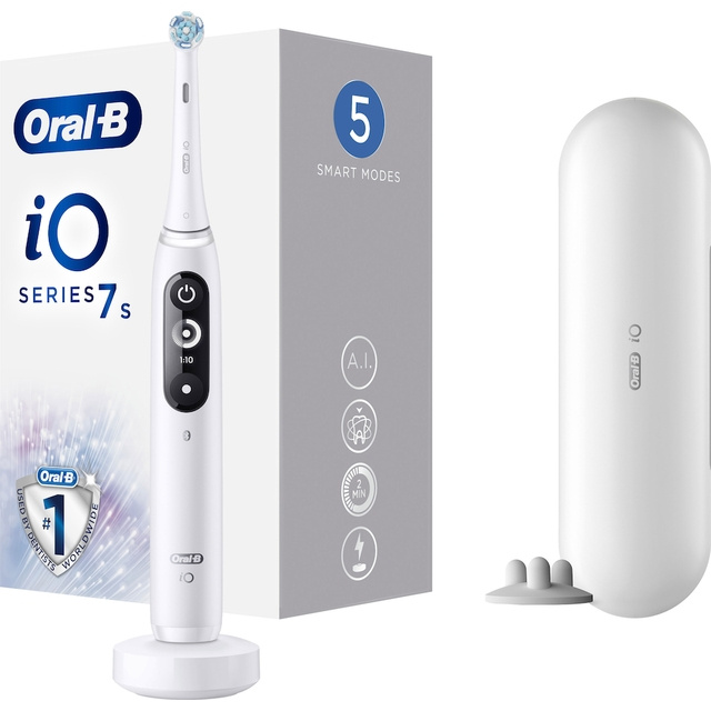 Oral B iO Series 7N Eltandborste, White Alabaster i gruppen SKÖNHET & HÄLSA / Munvård / Eltandborstar hos TP E-commerce Nordic AB (D10490)