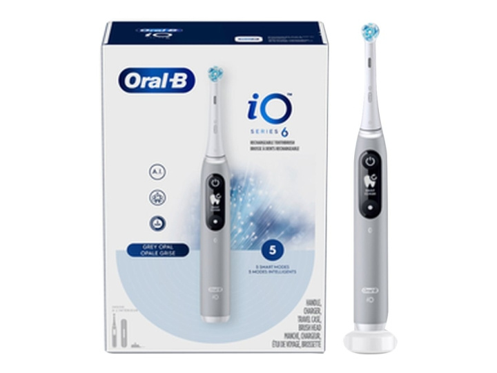 Oral B iO Series 6 Eltandborste, Opal grå i gruppen SKÖNHET & HÄLSA / Munvård / Eltandborstar hos TP E-commerce Nordic AB (D10508)