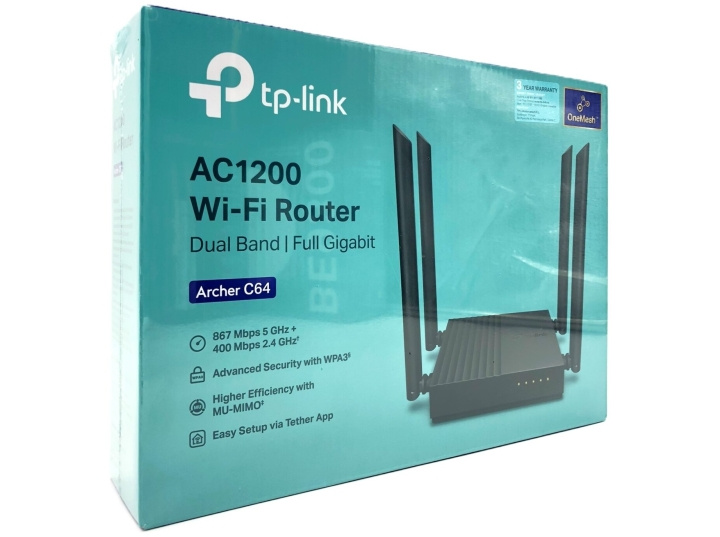TP-Link Archer C64 V1 trådlös router Desktop i gruppen DATORER & KRINGUTRUSTNING / Nätverk / Routrar hos TP E-commerce Nordic AB (D10644)