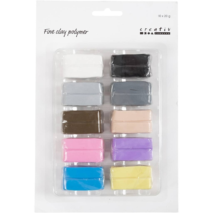 Creative Toys Fine Clay - Polymer - Pastellkritor 10x20 g (78102) i gruppen LEKSAKER, BARN- & BABYPRODUKTER / Leksaker / Pyssel hos TP E-commerce Nordic AB (D10758)