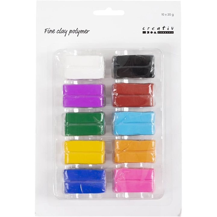 Creative Toys Fine Clay - Polymer - Färgglad 10x20 g (78101) i gruppen LEKSAKER, BARN- & BABYPRODUKTER / Leksaker / Leklera, leksand och tillbehör hos TP E-commerce Nordic AB (D10779)
