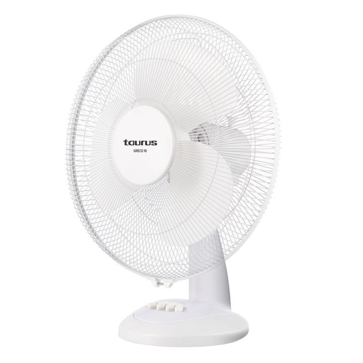 Taurus Skrivbordsfläkt Greco 16 Vit 40 Cm i gruppen HEM, HUSHÅLL & TRÄDGÅRD / Fläktar & Klimatprodukter / Värmefläktar hos TP E-commerce Nordic AB (D11367)