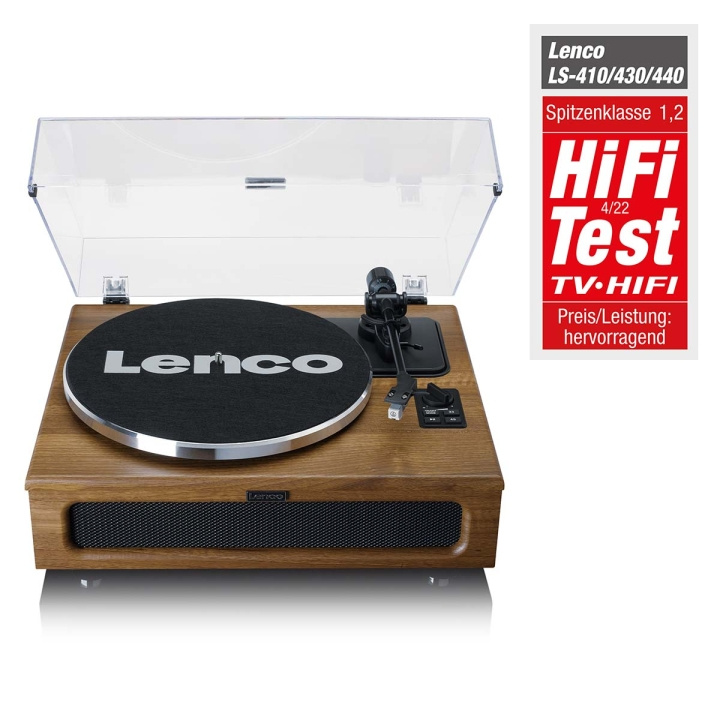 Lenco Skivspelare med 4 inbyggda högtalare och bluetooth-mottagning Wood i gruppen HEMELEKTRONIK / Ljud & Bild / Hemmabio, HiFi & Bärbart / Kompaktstereo & Skivspelare hos TP E-commerce Nordic AB (D11438)